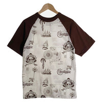 CORE FIGHTER コアファイター ラグランスリーブ マルチプリント Tシャツ ホワイト ブラウン 3 Size M 福生店