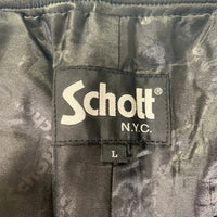 Schott ショット LEATHER TRACK PANTS シープスキン レザートラックパンツ ブラック ライン 3191066 Size L 福生店
