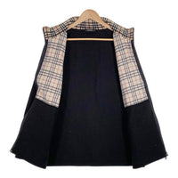 BURBERRY BLACK LABEL バーバリー ブラックレーベル ジップアップ フリースジャケット ノヴァチェック ブラック BMV82-921-47 Size 3 福生店