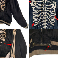 Back Street Crawler バックストリートクラウラー REVERSIBLE SKULL SOUVENIR JACKET ジップアップ リバーシブル スカル スーベニア ジャケット スカジャン ブラック ベージュ 52133301 Size S 福生店