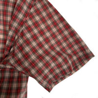 Ralph Lauren ラルフローレン BLAKE ボタンダウンチェックシャツ 半袖 コットン レッド 香港製 Size XL 福生店