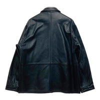 UNITED ARROWS ユナイテッドアローズ シープスキン レザーカバーオール ジャケット スナップボタン ブラック 1125-699-7740 Size M 瑞穂店