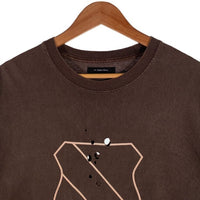 RE:Number(N)ine リ ナンバーナイン EMBLEM CLASH PIGMENT BIO TEE エンブレム クラッシュ ピグメントバイオ Tシャツ ブラウン ダメージ加工 nmbsc537 Size 3 福生店