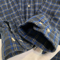 80-90's SEARS シアーズ ボタンダウン フランネルチェックシャツ ブルー Size XL 福生店