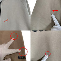 FOG ESSENTIALS エッセンシャルズ バックラバーロゴプリント ジップアップ スウェットパーカー カーキ Size L 福生店