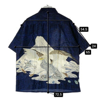 SUN SURF サンサーフ SS38850 S.HATA SHOTEN SPECIAL EDITION EAGLE & Mt. FUJI PURE SILK アロハシャツ ネイビー sizeXL 瑞穂店