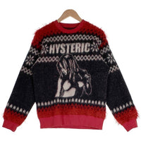 HYSTERIC GLAMOUR ヒステリックグラマー HYS TIMES ジャカードニット トレーナー レッド ブラック 02203CS07 Size M 福生店