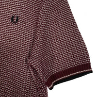 FRED PERRY フレッドぺリー アクリル コットン ニットポロシャツ ボルドー Size 42 福生店