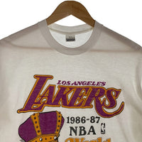 80's NBA ロサンゼルス・レイカーズ 1986-87 World Champs プリントTシャツ ホワイト BELTON Size L 福生店