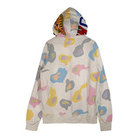 A BATHING APE アベイシングエイプ Shark Zip Hoodie シャーク フルジップアップ スウェットパーカー ホワイト マルチ 001ZPH301023X Size XL 福生店