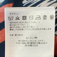 MONCLER モンクレール CAMICIA SHIRTS 総柄プリント ショートスリーブシャツ 袖ワッペン ホワイト レッド ネイビー Size L 福生店