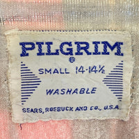 PILGRIM ピルグリム 60's タータンチェック アクリル×ウール オープンカラー長袖シャツ レッド sizeS 瑞穂店