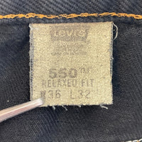 Levi's リーバイス 550 ボタン裏512 USA製 後染めブラック デニムパンツ ブラック size36 瑞穂店