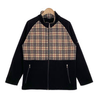 BURBERRY BLACK LABEL バーバリー ブラックレーベル ジップアップ フリースジャケット ノヴァチェック ブラック BMV82-921-47 Size 3 福生店