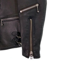 RALEIGH ラリー シープレザー ダブルライダースジャケット ブラック ロンジャン ライトニング型 6058 Size XS 福生店