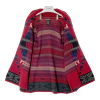 LAUREN JEANS COMPANY RALPH LAUREN ローレンジーンズ ラルフローレン ネイティブ柄 ショールカラー ガウンニット レッド sizePS 瑞穂店