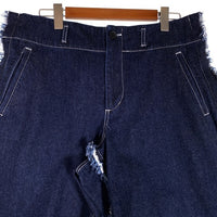 COMME des GARCONS SHIRT コムデギャルソンシャツ 17SS デニムショートパンツ サイドシームカットオフ ワイド インディゴ S26145 Size S 福生店