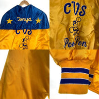 70's~ DeLONG デロング ナイロン スタジアムジャンパー セーラー フード レディース イエロー USA製 Size L 福生店