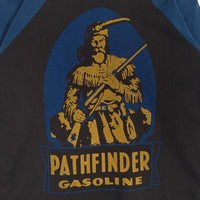 BOOTLEGGERS ブートレガース PATHFINDER GASOLINE プリント 七分袖 ラグランスリーブカットソー ブラック ブルー Size M 福生店
