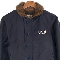 HOUSTON ヒューストン N-1デッキジャケット ネイビー タイトモデル 5N-1X Size 38 福生店