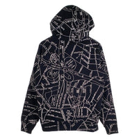 SUPREME シュプリーム 19SS Gonz Embroidered Map Hooded ゴンズ エンブロイダードマップ プルオーバースウェットパーカー ブラック Size S 福生店