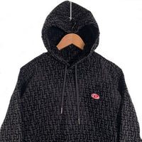 DIESEL ディーゼル 23AW D-UM-RIB-NE モノグラム プルオーバー パーカー フーディー ブラック チャコール Size M 福生店