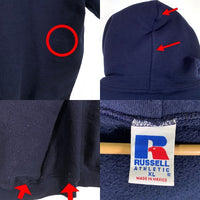 90~00's RUSSELL ATHLETIC ラッセルアスレチック ジップアップ スウェットパーカー ネイビー USA製 Size XL 福生店