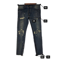 mnml ミニマル ダメージデニムパンツ 裾ジップ インディゴ Size 36 福生店