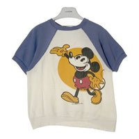 Walt Disney Produciton ウォルト・ディズニー 70's~ ミッキーマウス ラグラン 半袖スウェットトレーナー ホワイトxブルー size- 瑞穂店