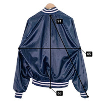 90's CAPRICORN カプリコーン ナイロン スタジャン ネイビー ワッペン USA製 Size L 福生店