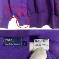 Polo by Ralph Lauren ポロラルフローレン 前Vガゼット ラグランスリーブ クルーネックスウェットトレーナー パープル Size M 福生店