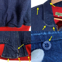 BLUE WAY ブルーウェイ ジップアップ デニムジャケット 赤リブ フライト インディゴ Size M 福生店