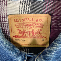 90's Levi's リーバイス 70506-0216 デニムトラッカージャケット インディゴ フランネルチェックライナー 98年 USA製 Size 52 福生店