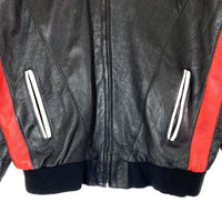 HOT LEATHERS ホットレザー USAワッペン 星条旗 シングル ライダースジャケット ブラック sizeL 瑞穂店