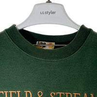 FIELD&STREAM フィールド&ストリーム 90's USA製 フロント刺繍 スウェットトレーナー グリーン sizeL 瑞穂店