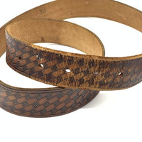 BRACKNEY LEATHER WORKS USA製 オーバルバックル レザーベルト ブラウン Size 34 福生店