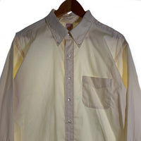 80-90's Brooks Brothers ブルックスブラザーズ Makers ボタンダウンシャツ プレーン イエロー USA製 Size 17 1/2-4 福生店
