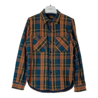 DELUXEWARE × SAMURAI JEANS × CUSHMAN デラックスウェア×サムライジーンズ×クッシュマン 3社合同 ネルシャツ オレンジ×ネイビー sizeM 瑞穂店