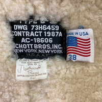 SCHOTT ショット 18606 B-3 ムートンレザージャケット USA製 ブラウン size38 瑞穂店