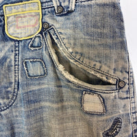 DIESEL ディーゼル ワッペン パッチワーク ダメージ加工 デニムパンツ ライトインディゴ size29 瑞穂店