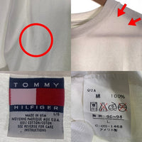 90's TOMMY HILFIGER トミーヒルフィガー ビッグフラッグ プリントTシャツ ホワイト USA製 Size L 福生店