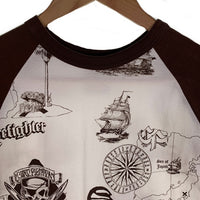 CORE FIGHTER コアファイター ラグランスリーブ マルチプリント Tシャツ ホワイト ブラウン 1 Size M 福生店
