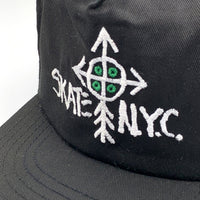 80-90's SKATE N.Y.C. スケートニューヨークシティ 刺繡 5パネルキャップ ブラック 福生店