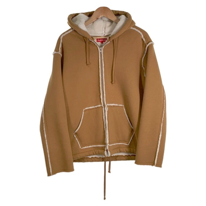 SUPREME シュプリーム 21AW Faux Shearling Hooded Jacket フェイクムートン フーデッドジャケット パーカー  タン Size S 福生店