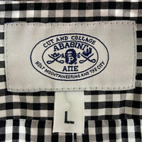 A BATHING APE アベイシングエイプ 1860-131-016 ギンガムチェック シャツ ホワイト×ブラック sizeL※襟汚れあり 瑞穂店