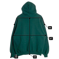 90's RUSSELL ATHLETIC ラッセルアスレチック プルオーバースウェットパーカー グリーン USA製 刺繡タグ ブランク Size XL 福生店