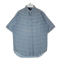Ralph Lauren ラルフローレン BLAKE インド綿 半袖チェックシャツ ブルー sizeL 瑞穂店