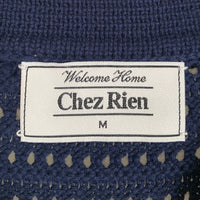 Chez Rien オーガニックコットン ニットポロシャツ ボーダー ネイビー Size M 福生店