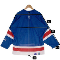 Starter スターター Newyork Rangers ニューヨーク レンジャース NHL 七分丈 ラグランスリーブ ホッケーシャツ ブルー レッド ホワイト Size L 福生店