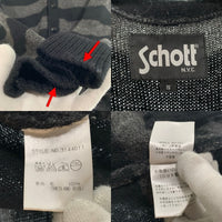 Schott ショット Cardigan カーディガン ブラック グレー 3144011 Size S 福生店